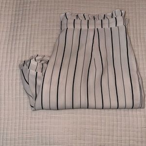 White pinstriped shorts